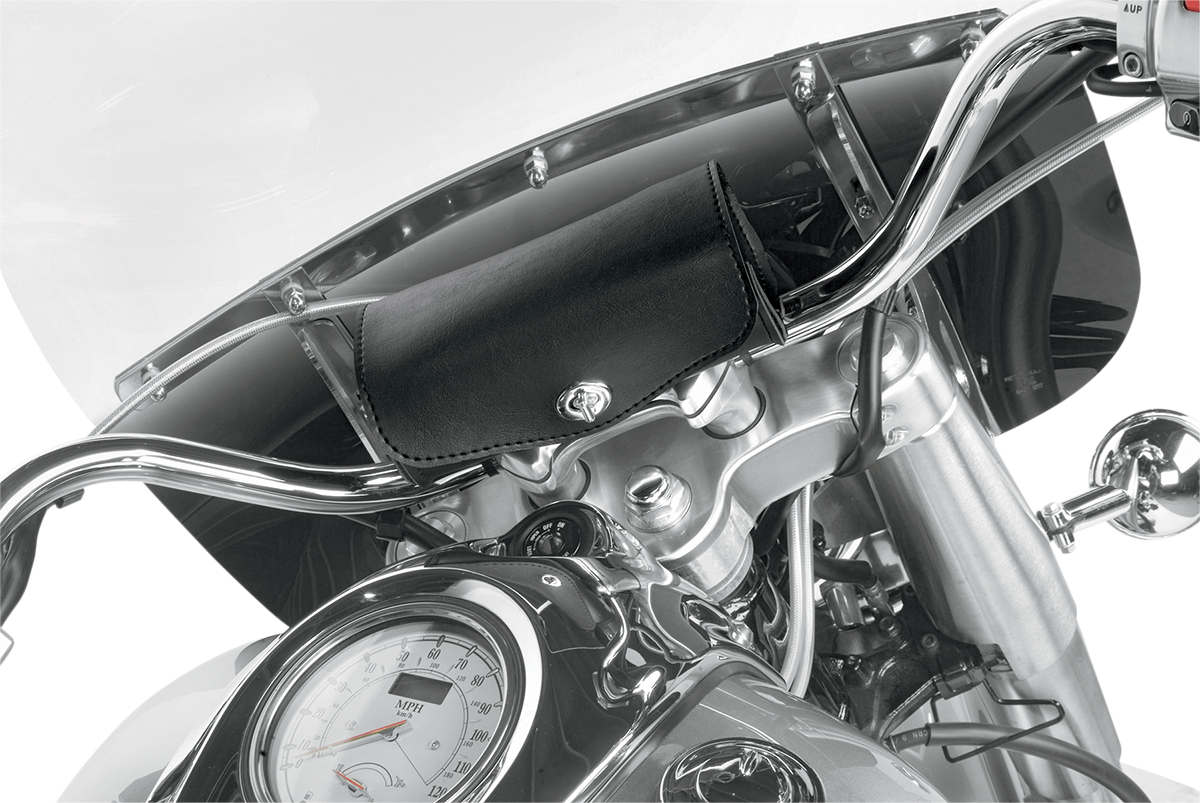 Willie & Max Revolution Black Synthetic Leather Motorcycle Handlebar Pack Pouch