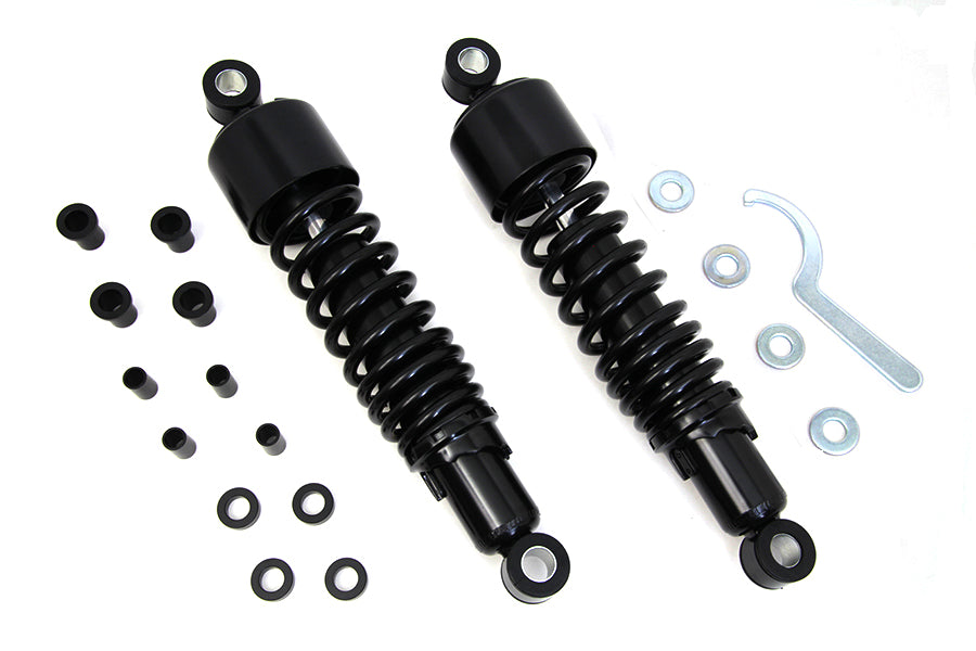 VTwin 12.5'' Black Rear Coil Shocks 1995-2016 Harley Touring FLT FLHR FLX FLXT