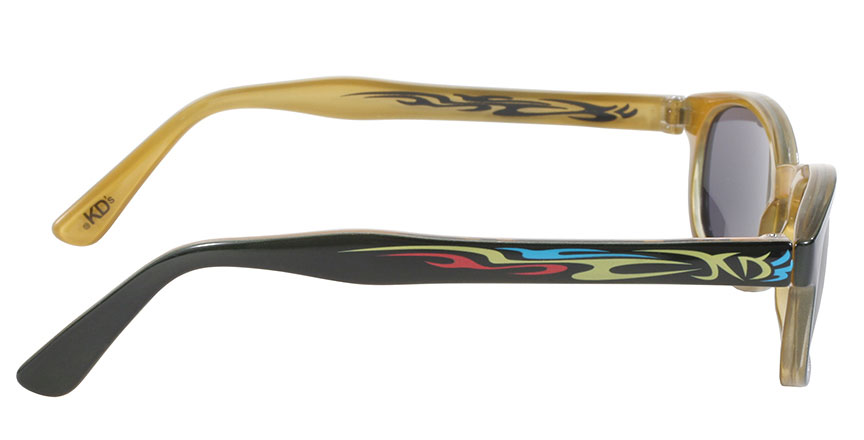KD's Original 1 Pair 5400 Primal Black Smoke Lens Old School Biker Sunglasses