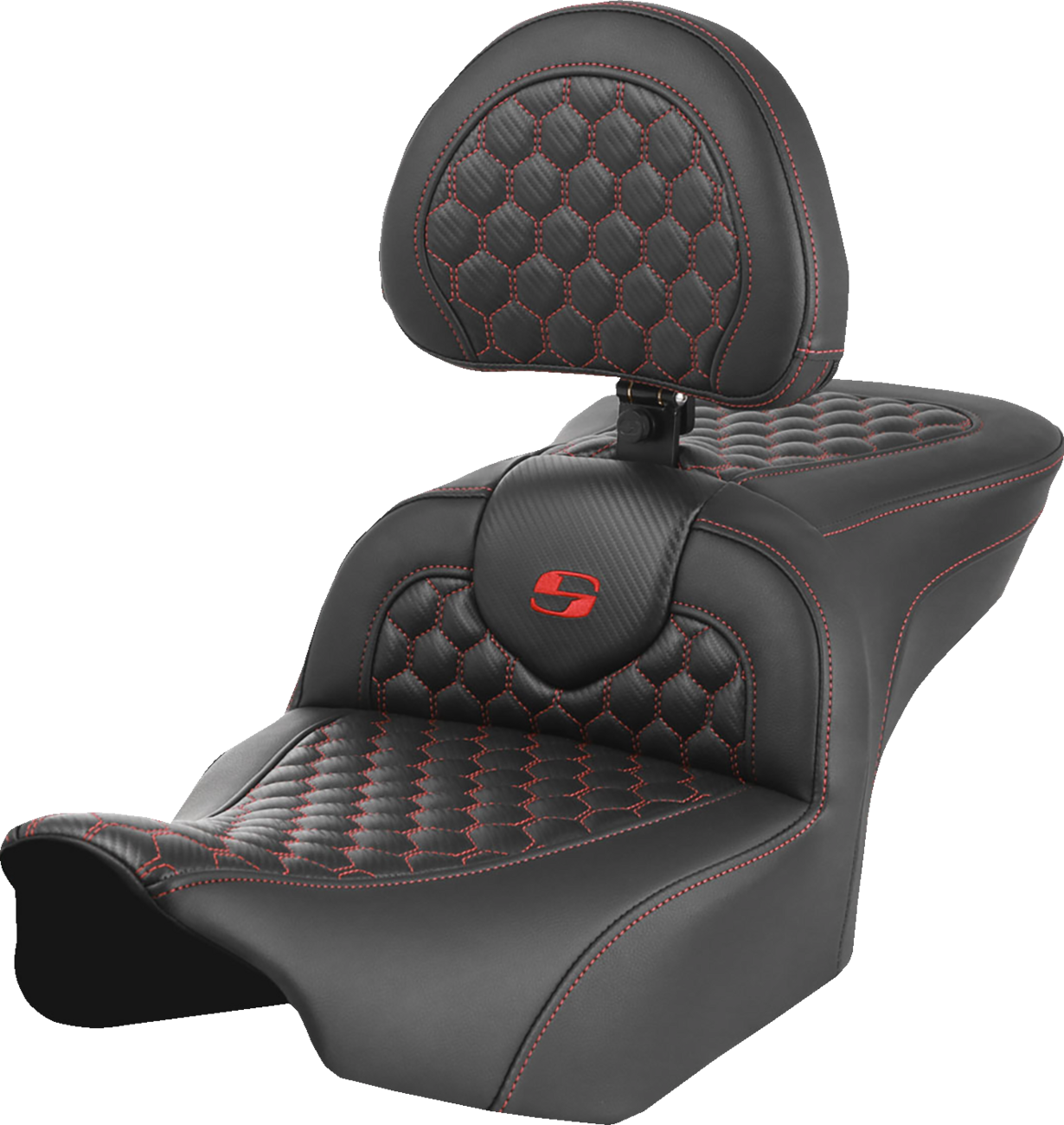 Saddlemen Roadsofa Red Honeycomb Gel Seat & Backrest 2023-2025 Harley Touring
