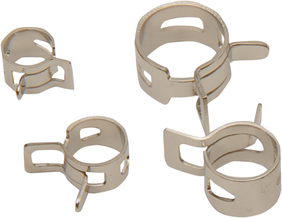 Drag Specialties Silver 20 Pack SAE Multi Functional Spring Hose Clamps Harley