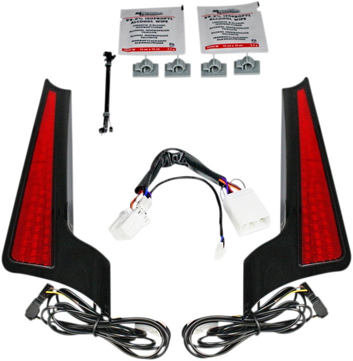 Custom Dynamics Red Lens LED Fascia Panel Lights 2006-2009 Harley Street Glide
