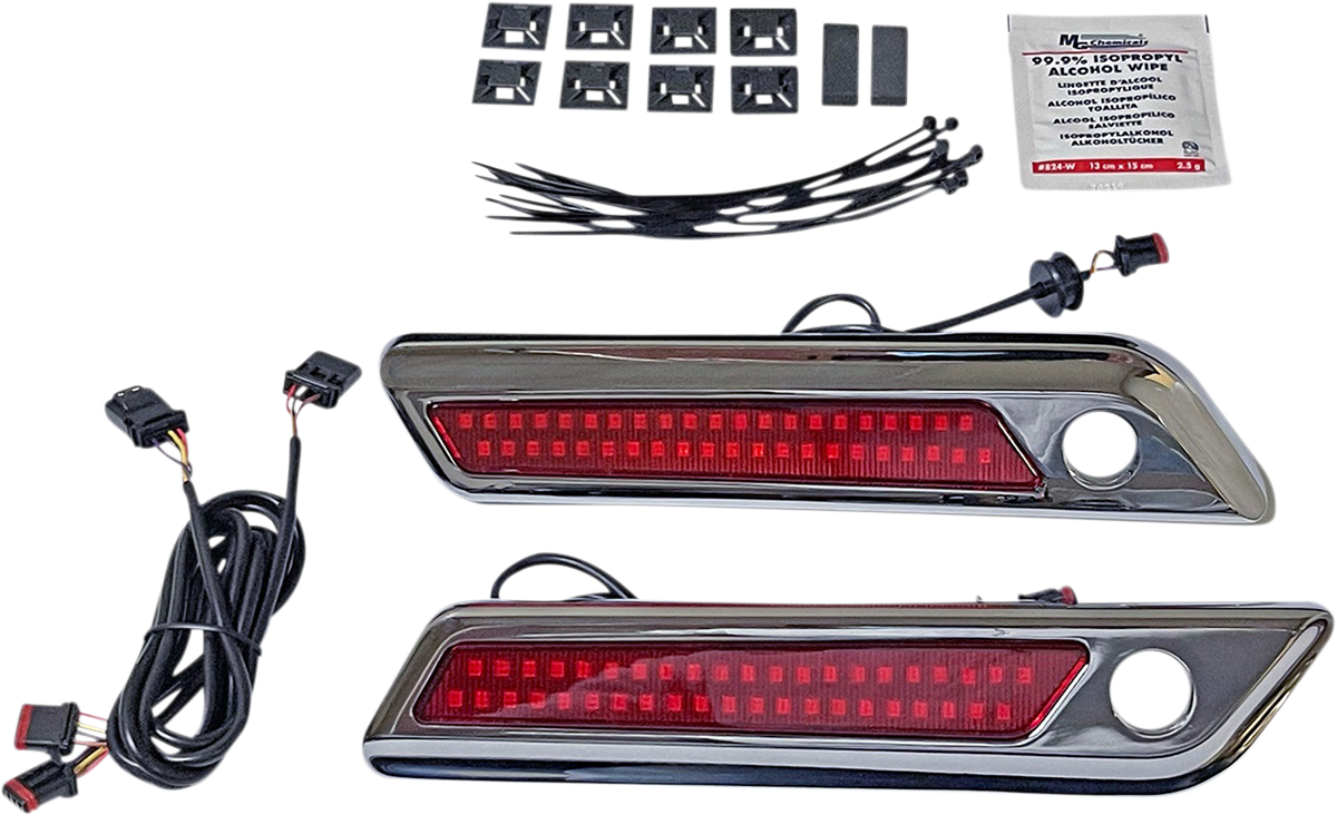 Custom Dynamics Chrome Saddlebag Latch Accent Lights 2014-2024 Harley Touring