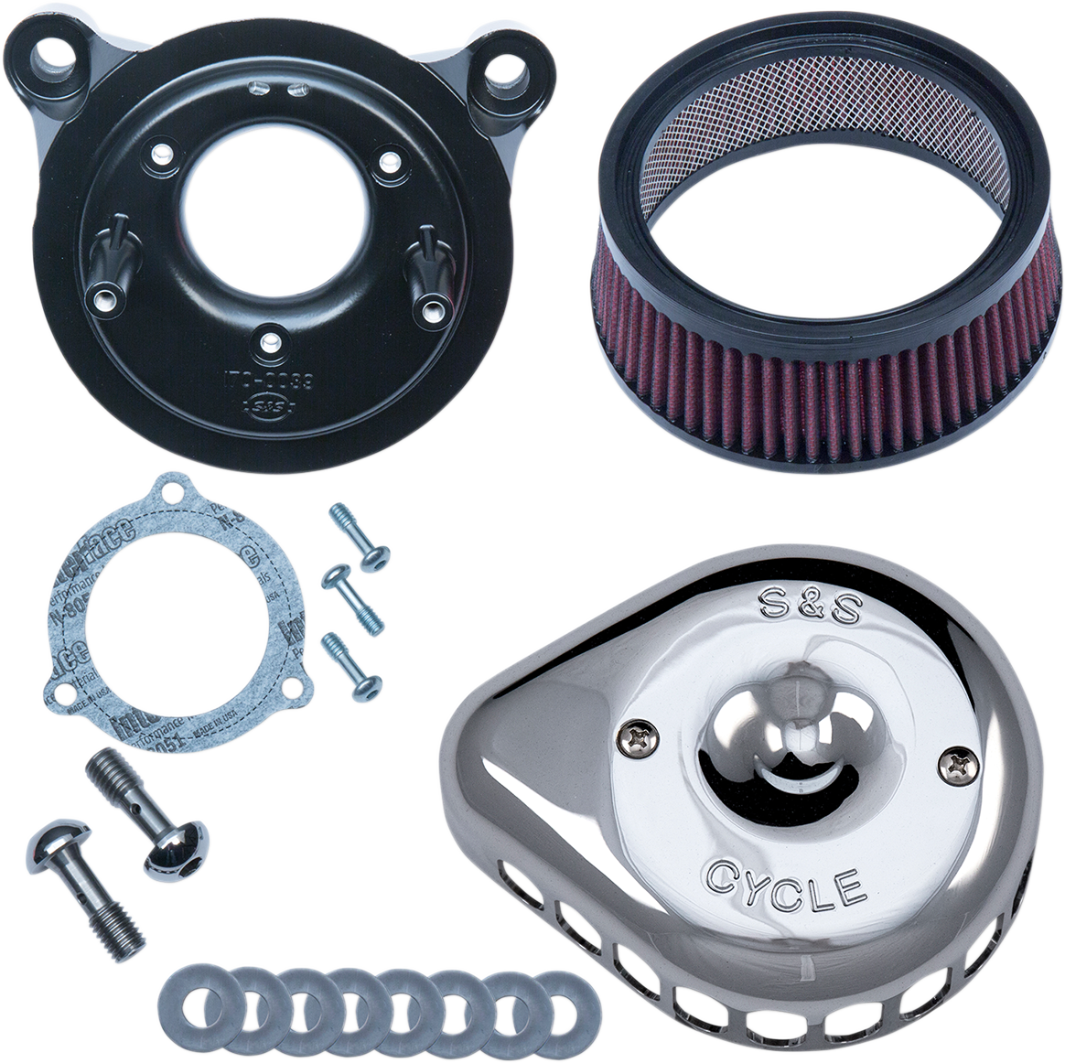 S&S Chrome TBW Mini Teardrop Air Cleaner Kit 2008-2017 Harley Softail Touring