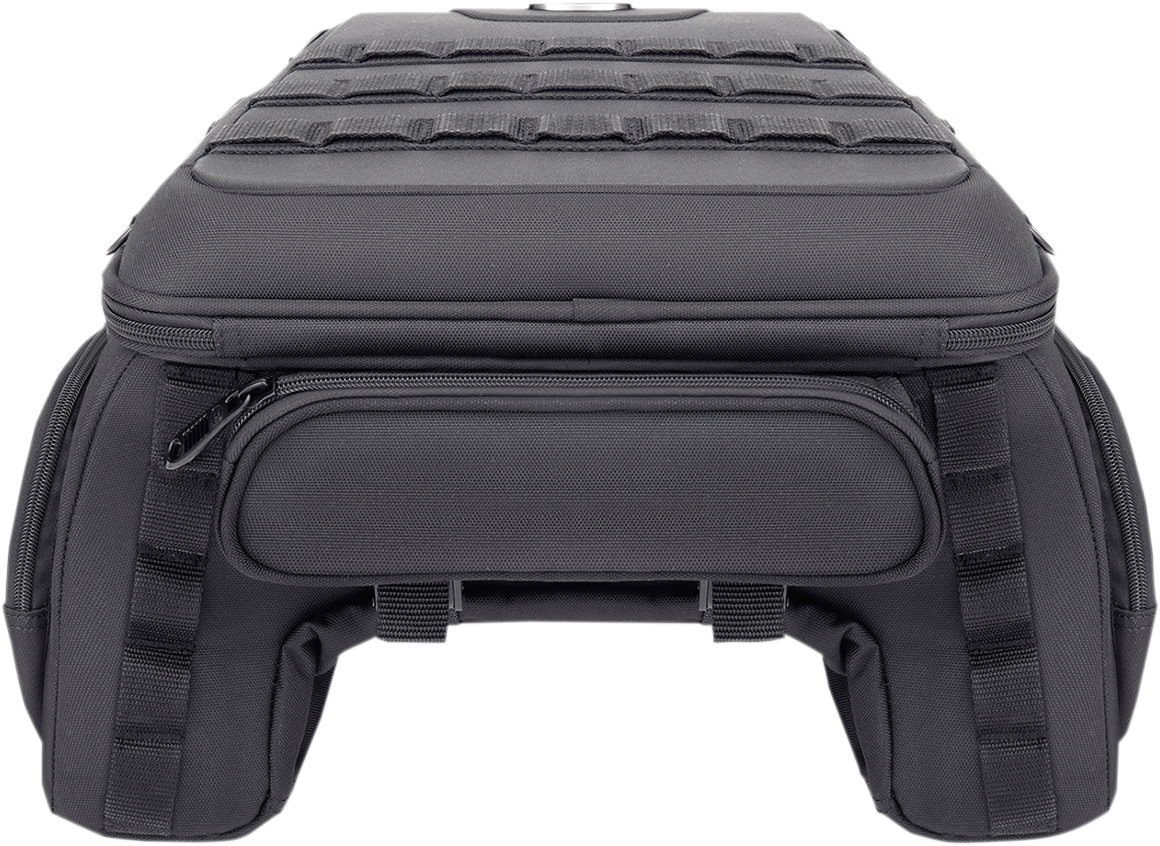 Saddlemen Black Textile Tactical Tunnel Cruiser Tail Bag for Harley Touring