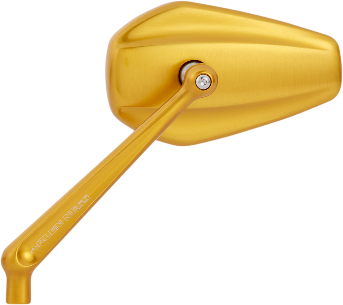 Arlen Ness Gold Mini Stocker Forged Left Side Single Motorcycle Handlebar Mirror