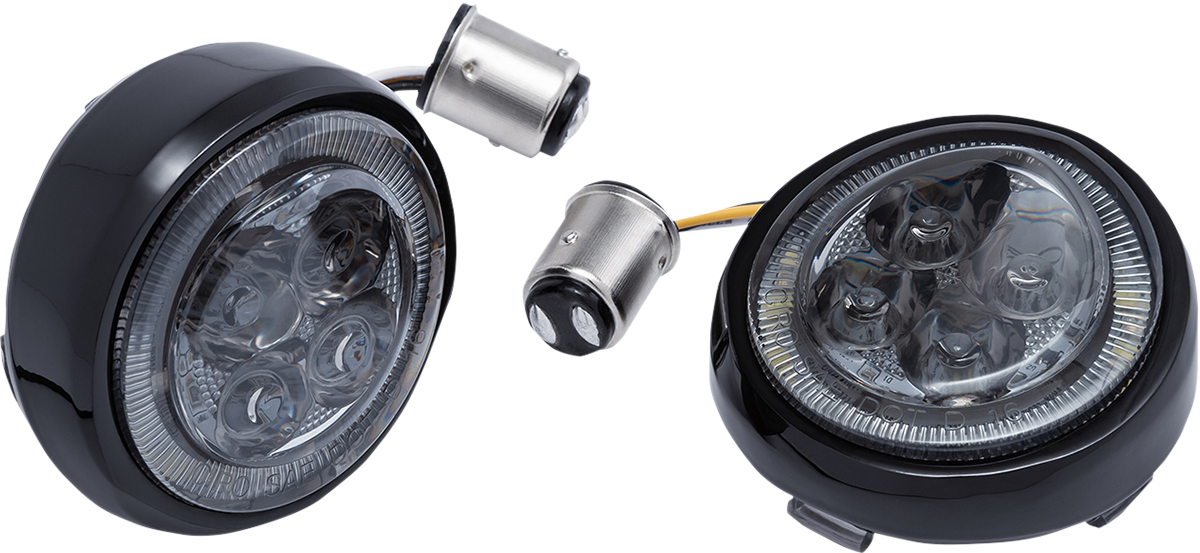 Ciro LED Fang Front Turn Signal Inserts fits 2000-2024 Harley Touring Road King