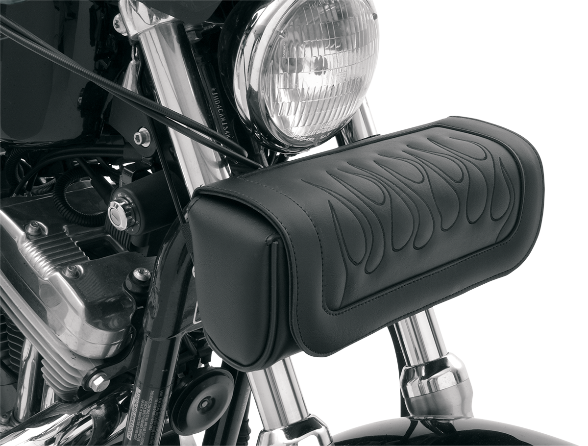 Saddlemen Black Flame Highwaymen Tattoo Front Fork Tool Pouch Bag for Harley