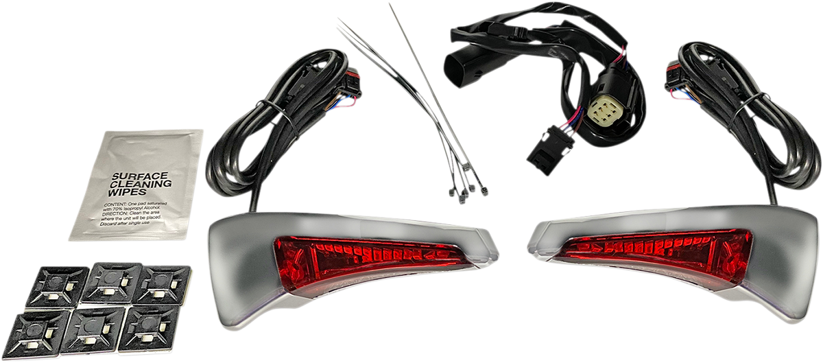 Custom Dynamics Chrome Red Tour Pak Backrest Lights 2014-15 Harley Touring CVO