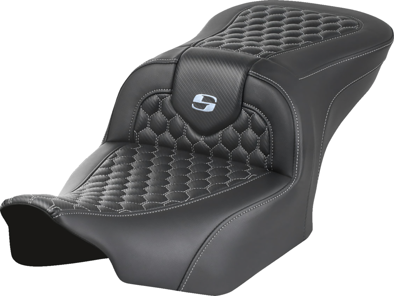 Saddlemen Roadsofa Silver Honeycomb Stitch Gel Seat for 2023-2025 Harley Touring