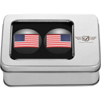 Figurati Designs American Flag Black Swingarm Covers for 1980-2025 Harley