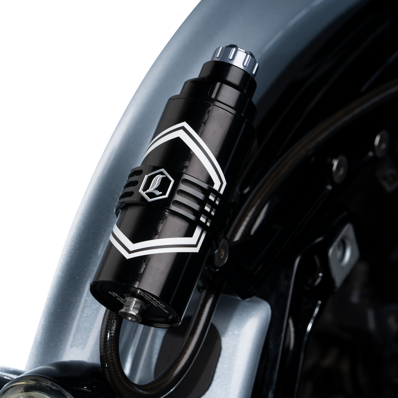 Legend REVO ARC Black Remote Reservoir External Mount Kit 2014-24 Harley Touring