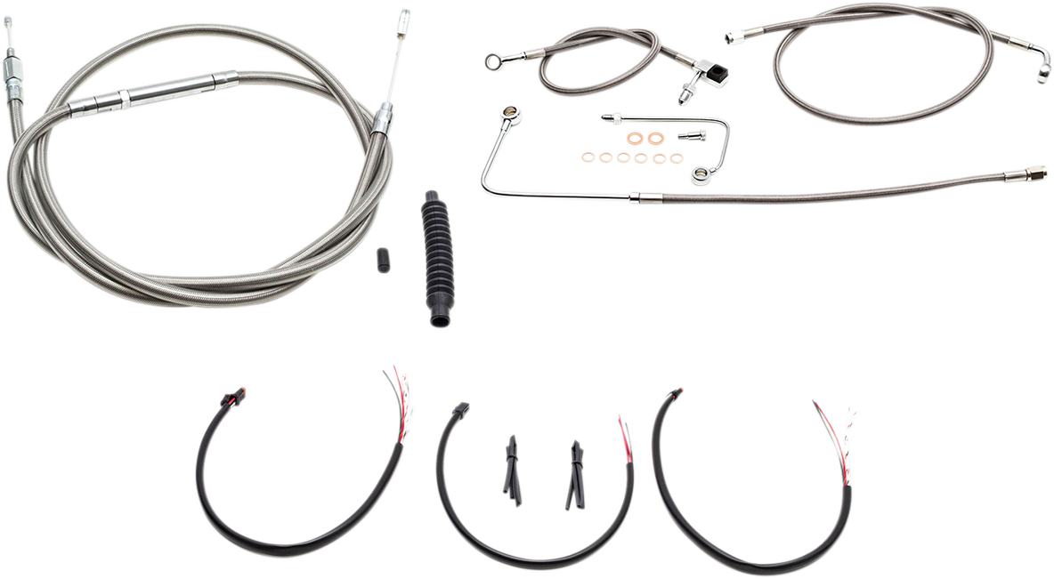 La Choppers ABS Braided 15"-17" Ape Handlebar Cable Kit 2016-2017 Harley Softail