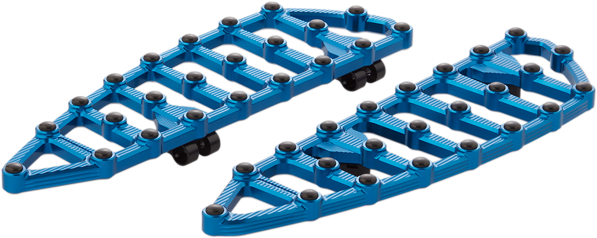 Arlen Ness MX Blue Driver Floorboards for 1980-2024 Harley Touring Softail