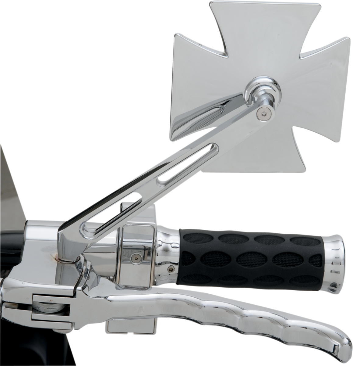 Drag Specialties Chrome Maltese Cross Pair Motorcycle Handlebar Mirror Set