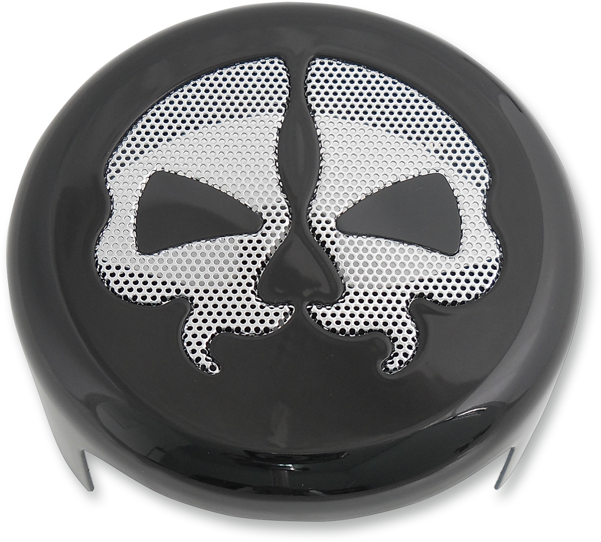 Drag Specialties Black Chrome Skull Horn Cover 2017-2024 Harley Softail Touring