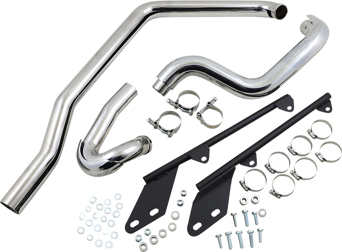 Bassani True Dual Crossover Header Pipes for 1986-2006 Harley Softail Fat Boy
