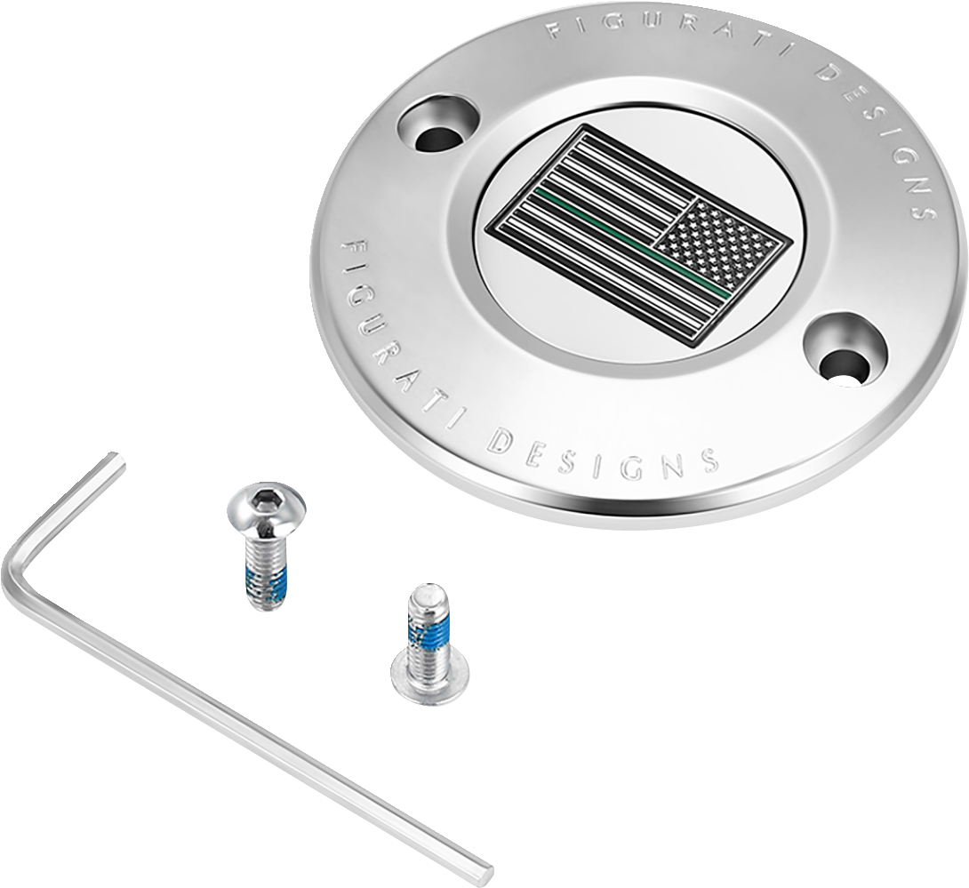 Figurati Designs Green Line Flag Timing Points Cover for 2017-2023 Harley M8