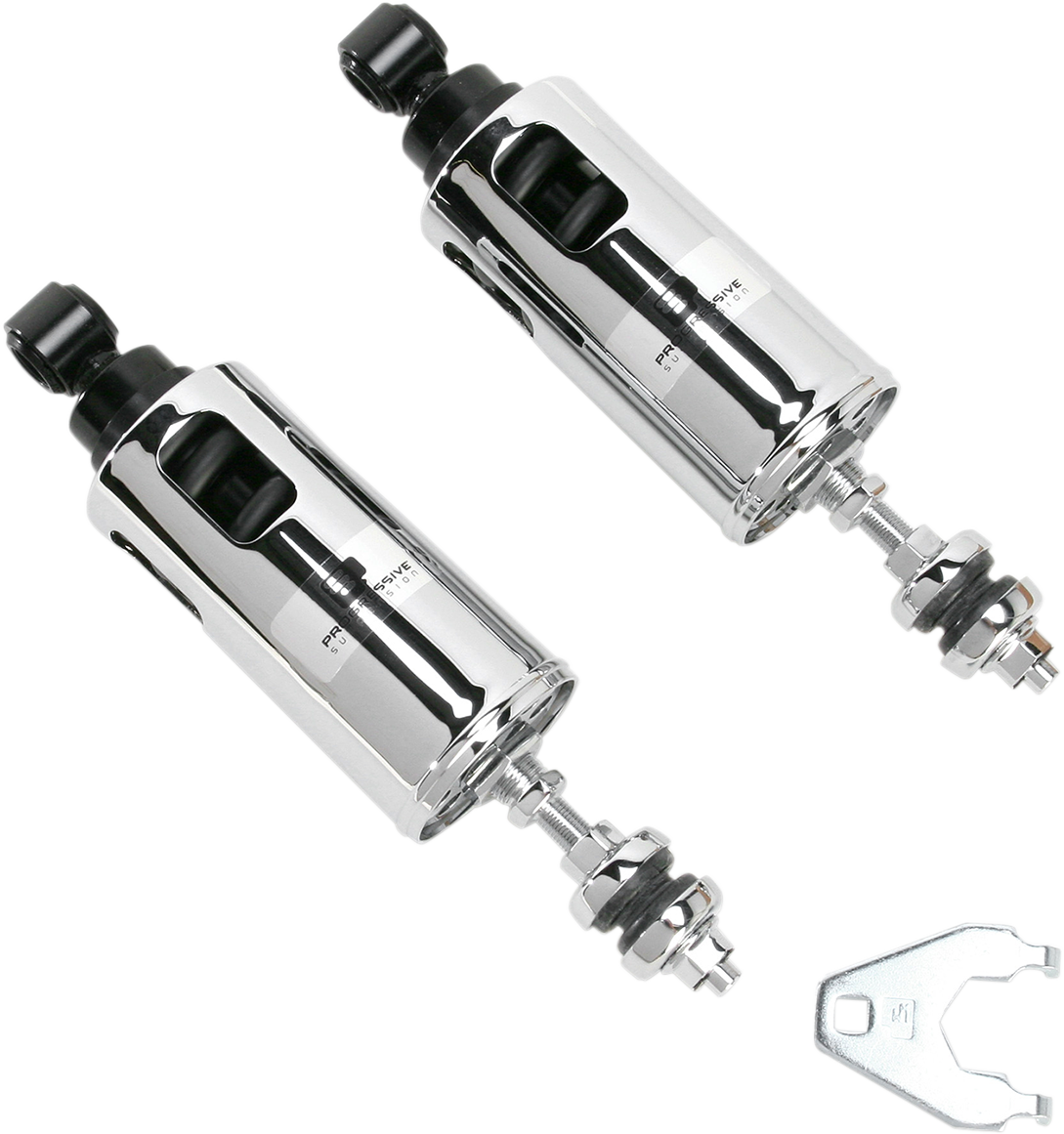Progressive 422 Chrome Adjustable Rear Shocks 00-17 Harley Softail FLSTSB FLSTF