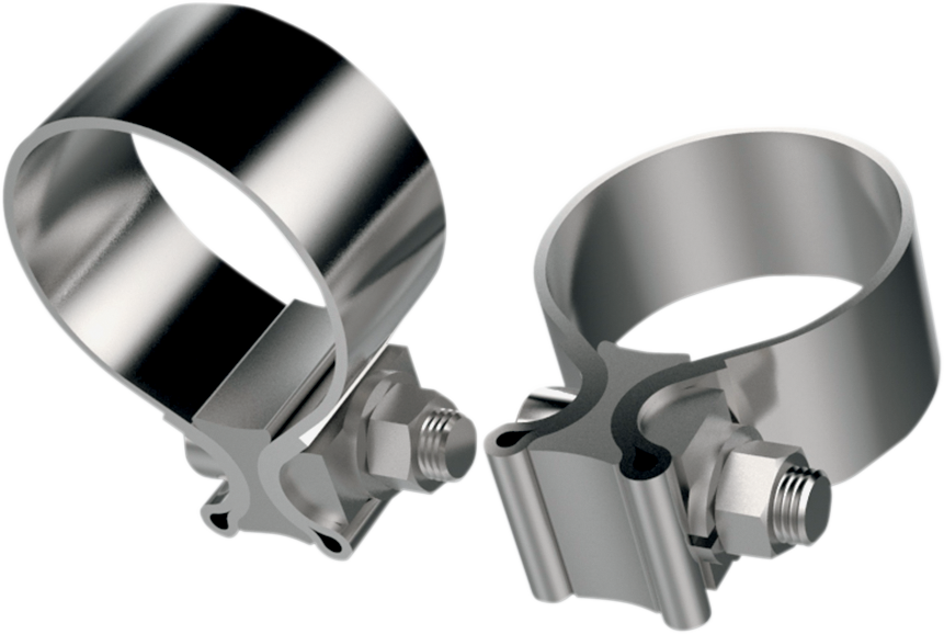 Khrome Werks Stainless Steel Universal 1.75" Exhaust Muffler Clamps for Harley