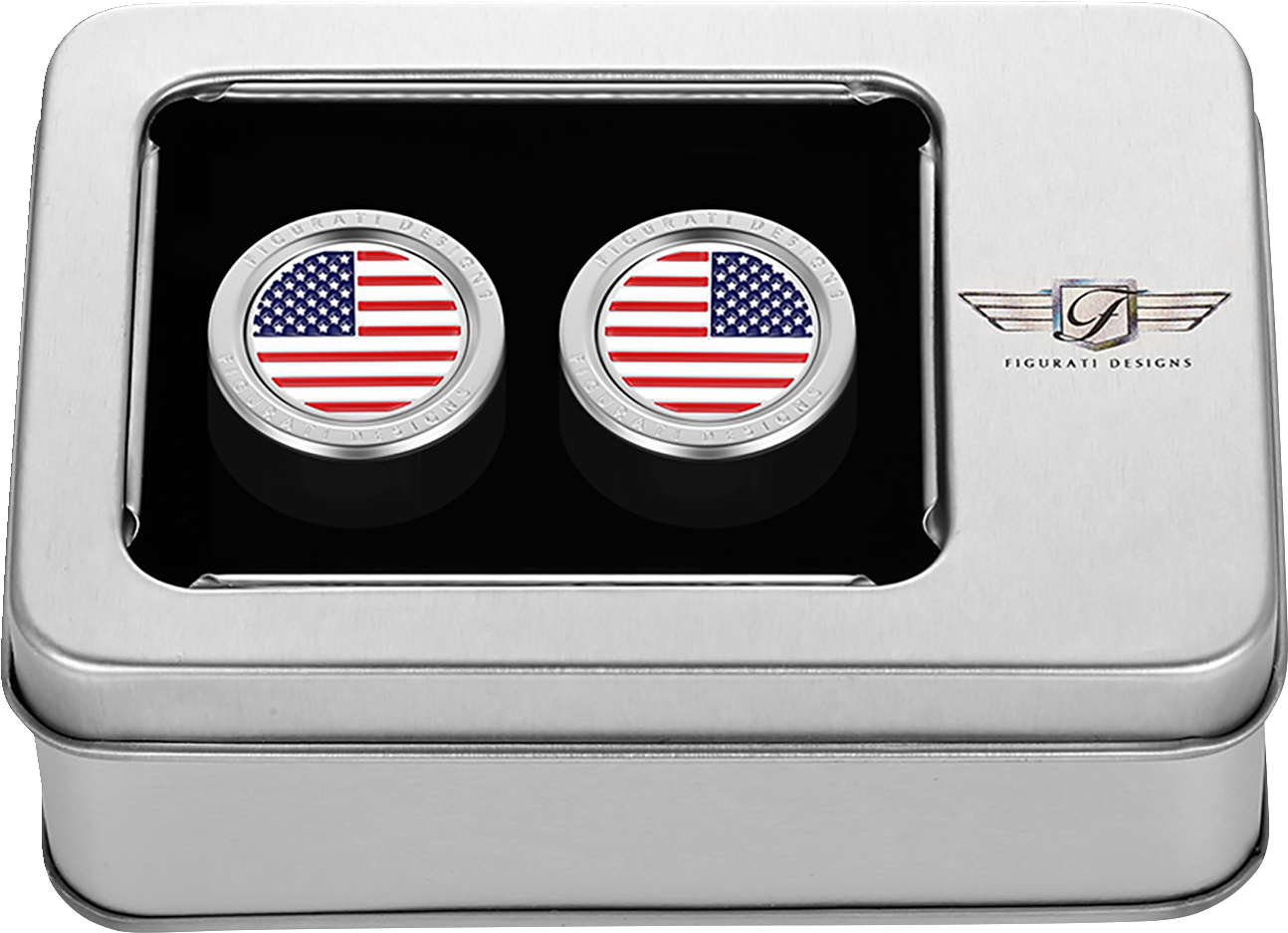 Figurati Designs American Flag Short Magnetic Docking Hardware Covers for Harley