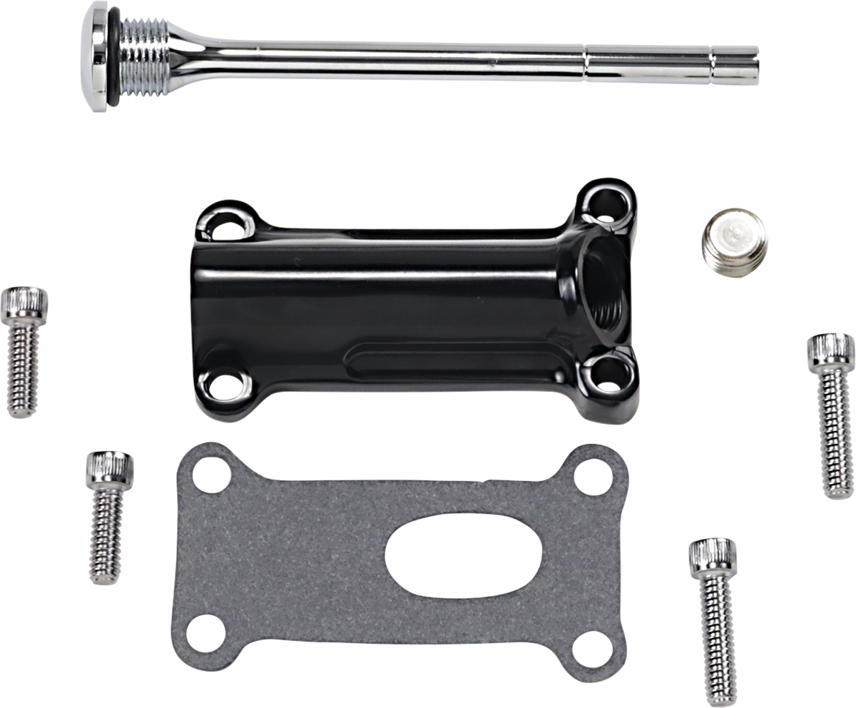 Drag Specialties Black Engine Oil Spout Kit 99-01 Harley Touring FLHR FLTR FLHT