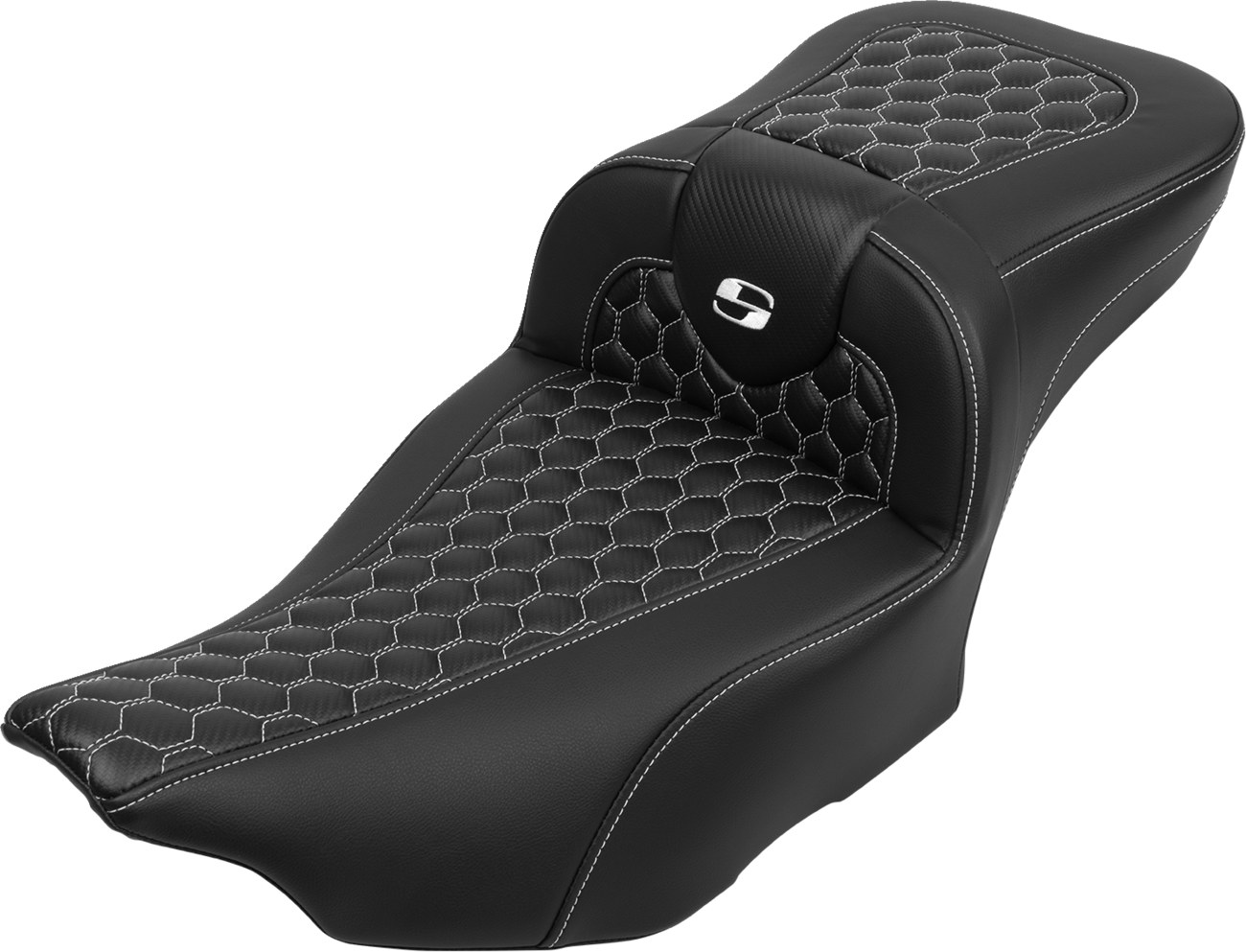 Saddlemen Roadsofa White Honeycomb Extended Seat & Backrest 23-25 Harley Touring