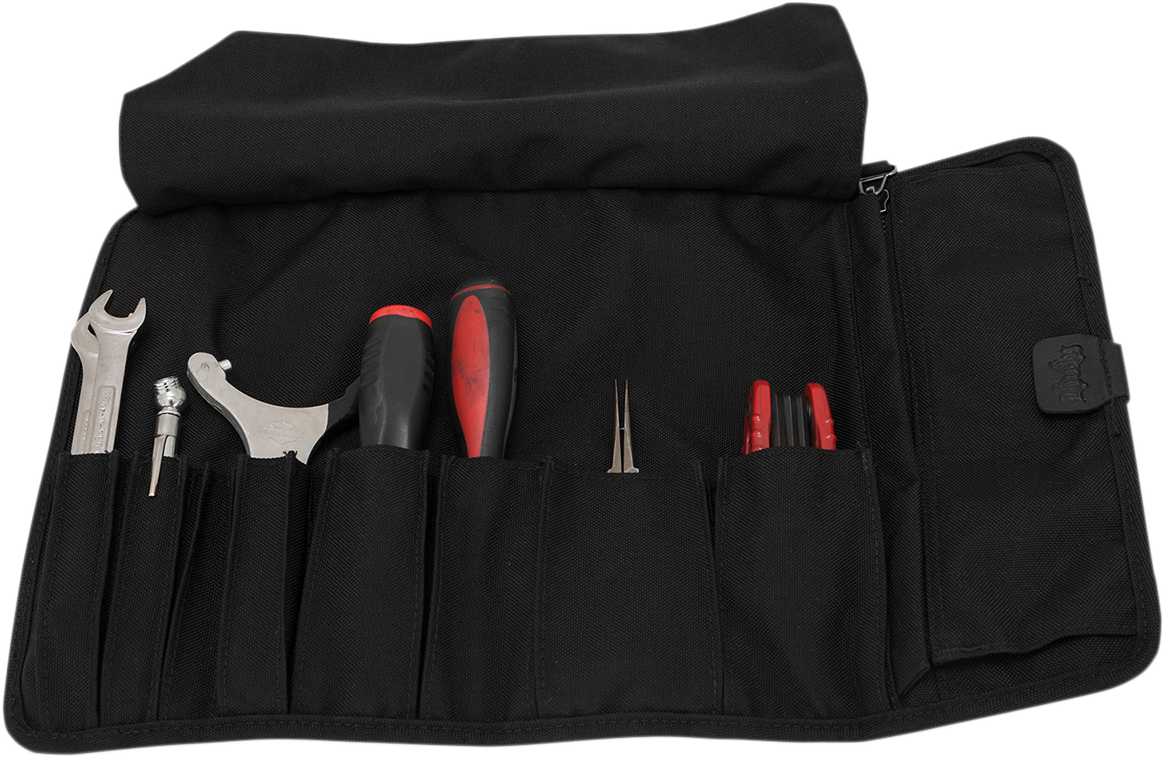 Burly Brand Black Zipper Buckle Cordura Textile Universal Motorcycle Tool Bag