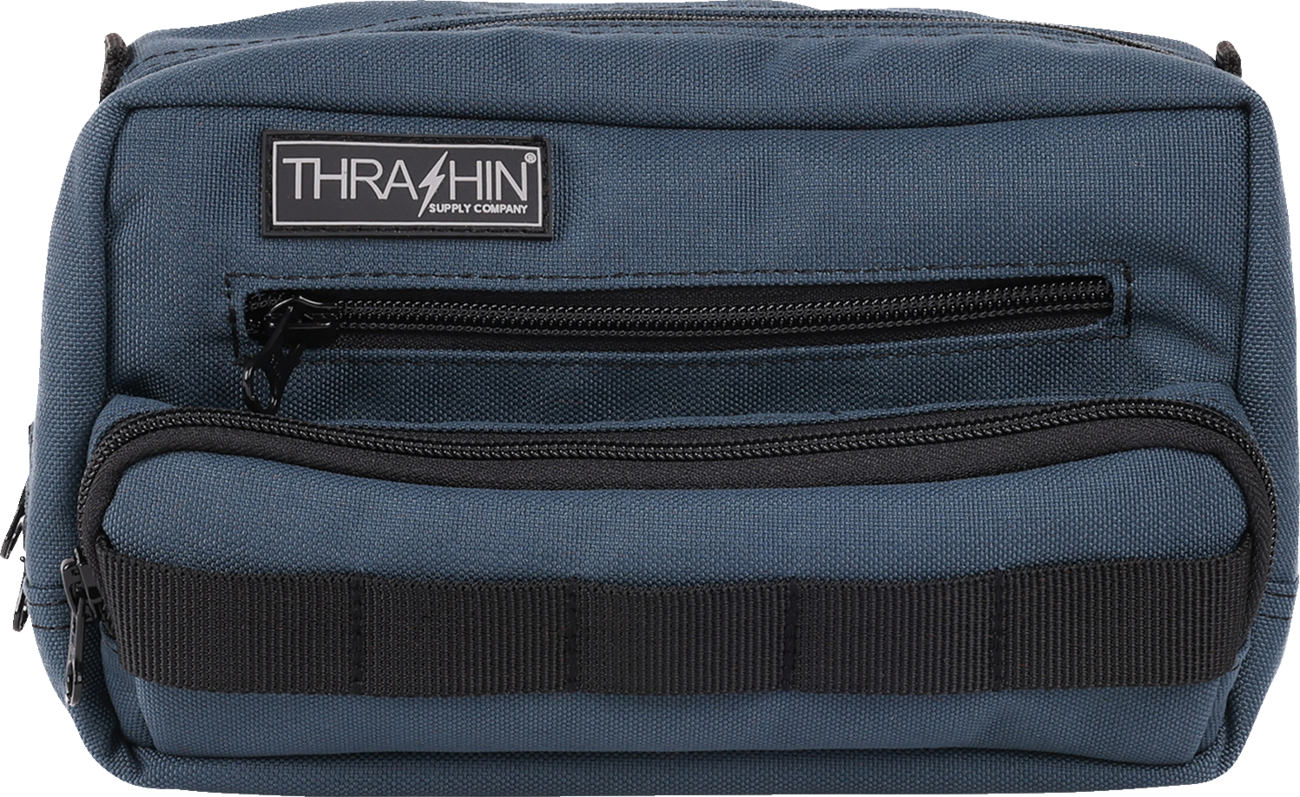 Thrashin Supply Blue Motorcycle Handlebar Storage Bag Plus for Harley THB-0026