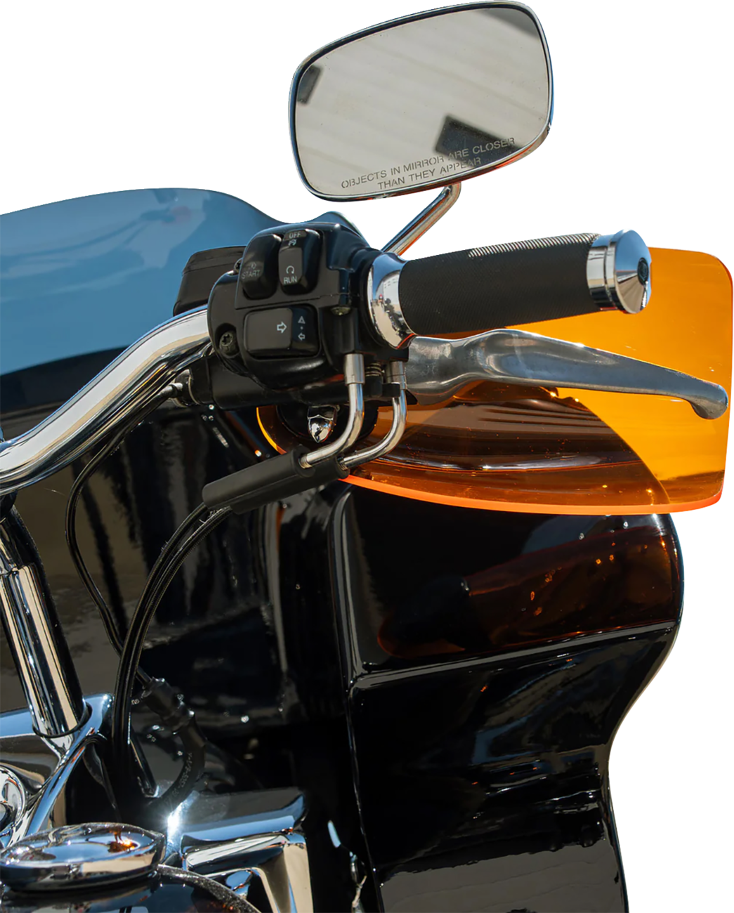 Klock Werks Flare Orange Hand Guards fits 2002-2025 Harley Hydraulic Clutch