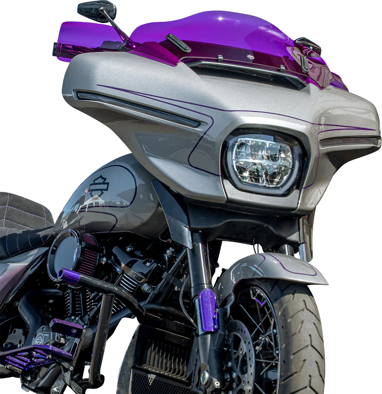 Klock Werks Flare Purple Hand Guards fits 2002-2025 Harley Hydraulic Clutch