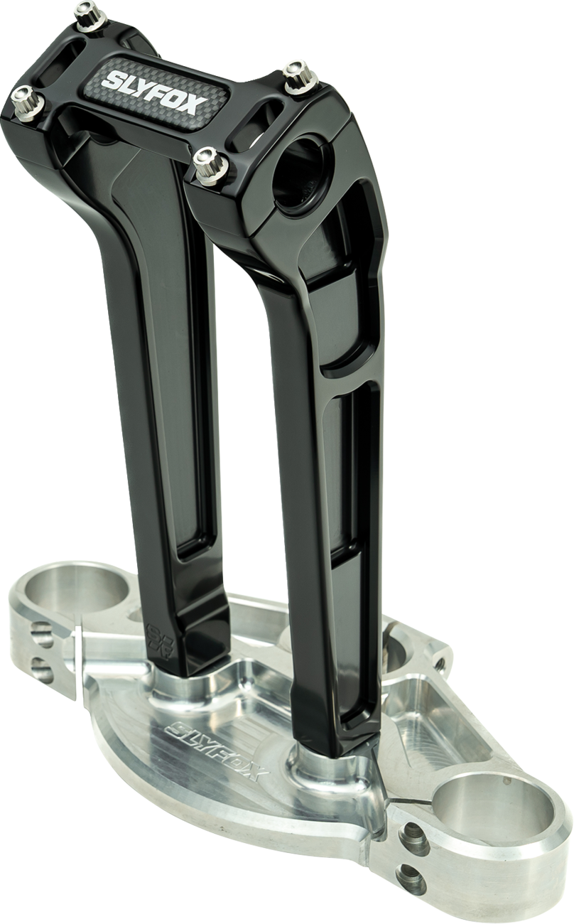 Slyfox 10" Gloss Black 1-1/8" Clamping Pullback Handlebar Riser Kit for Harley