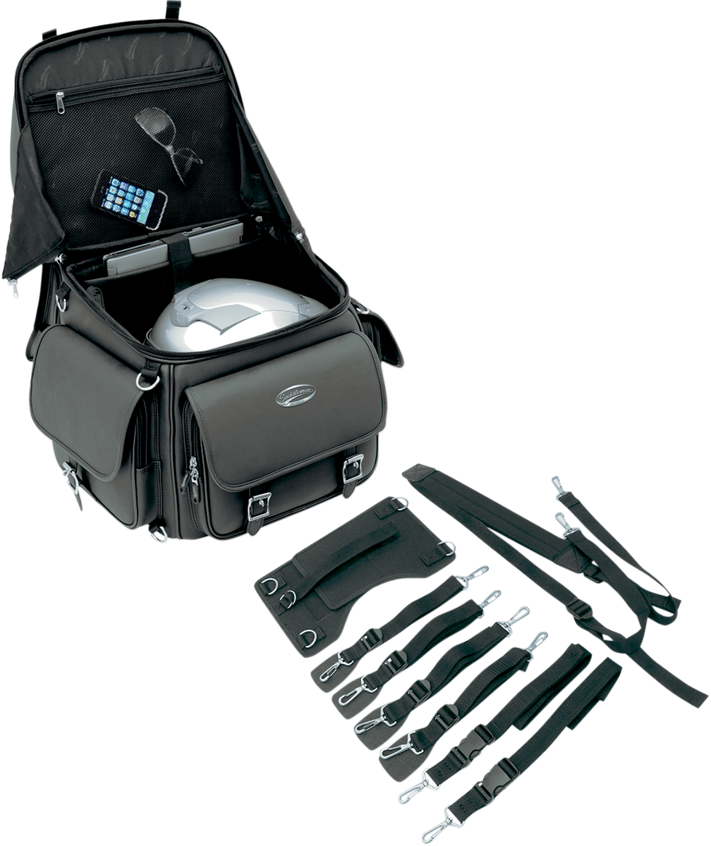 Saddlemen BR3400EX Motorcycle Back Seat Sissy Bar Bag Luggage for Harley Indian