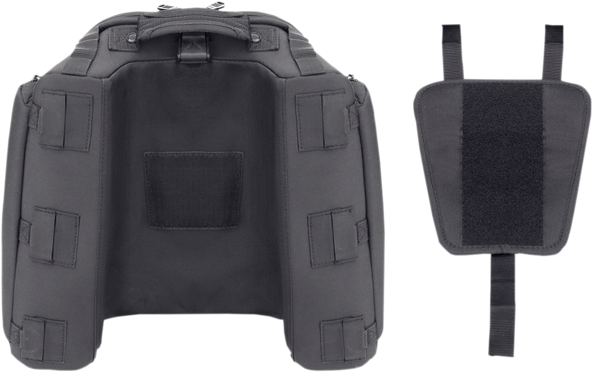 Saddlemen Black Textile Tactical Tunnel Cruiser Tail Bag for Harley Touring