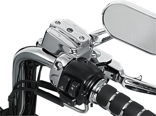 Kuryakyn 9119 Dual Disc Chrome Brake Master Cylinder Cover for 96-17 Harley Dyna