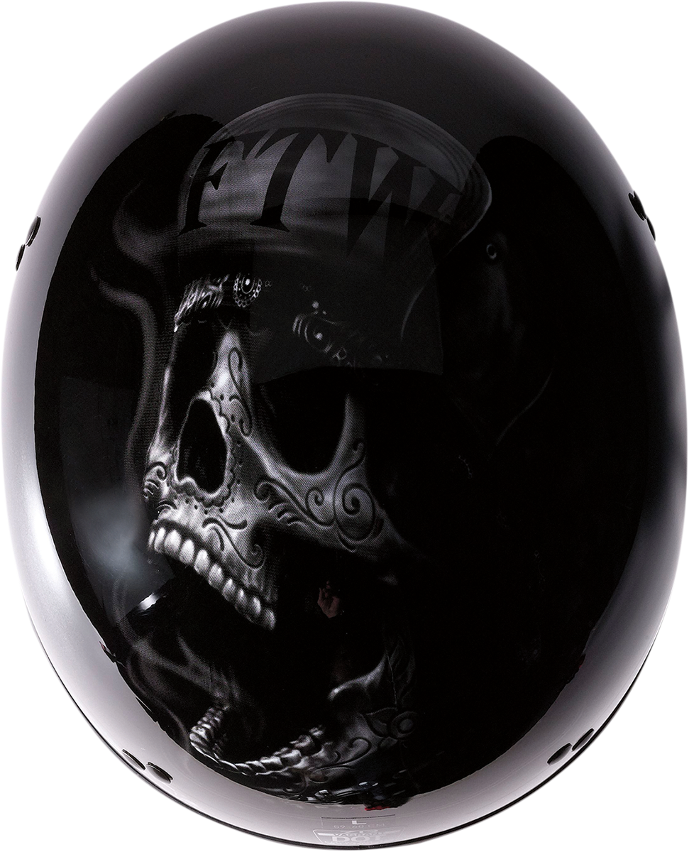 Z1R Vagrant Black FTW Unisex Adult Motorcycle Riding Street Racing Half Helmet