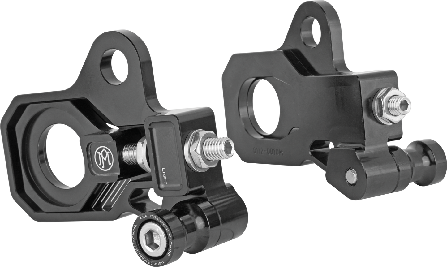 Performance Machine Black Rear Axle Adjuster Kit 2009-2023 Harley Touring Models