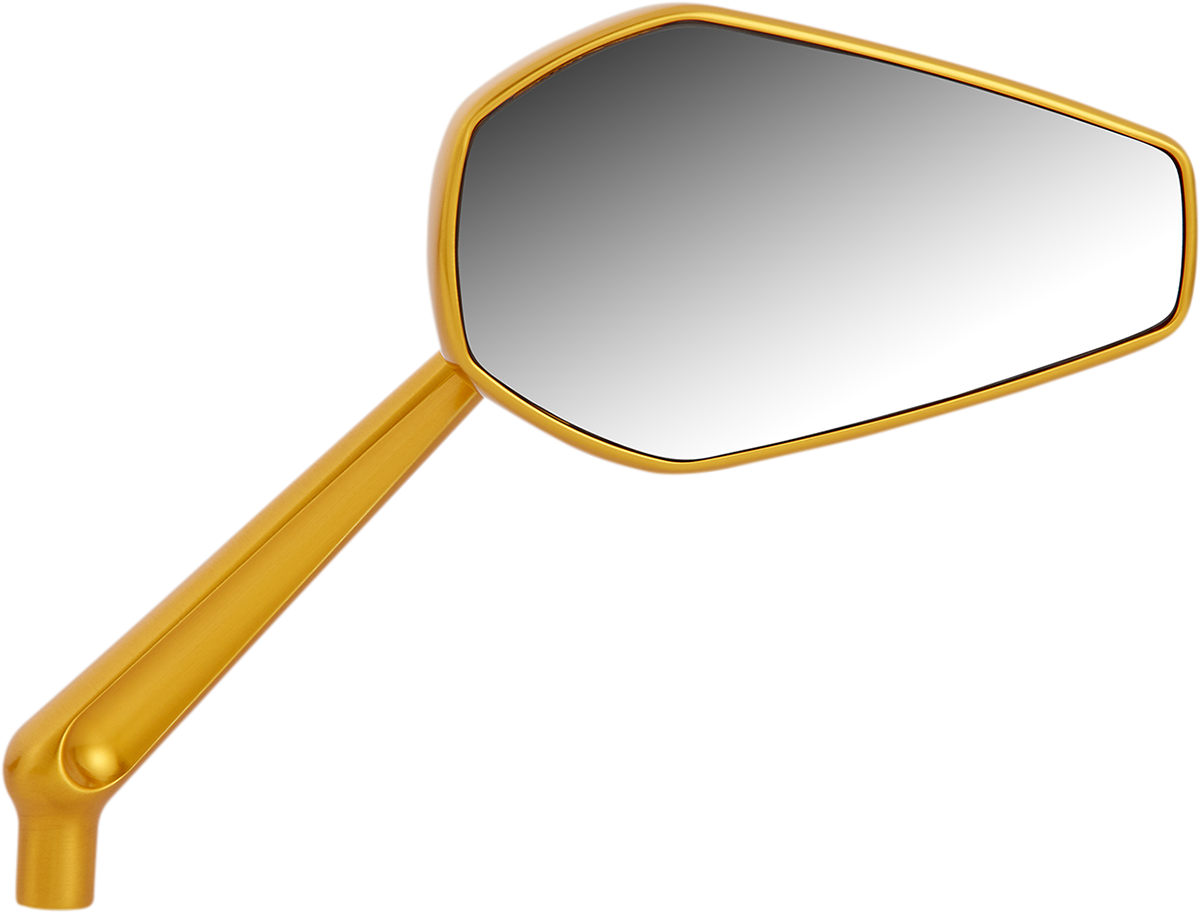 Arlen Ness Gold Mini Stocker Forged Left Side Single Motorcycle Handlebar Mirror