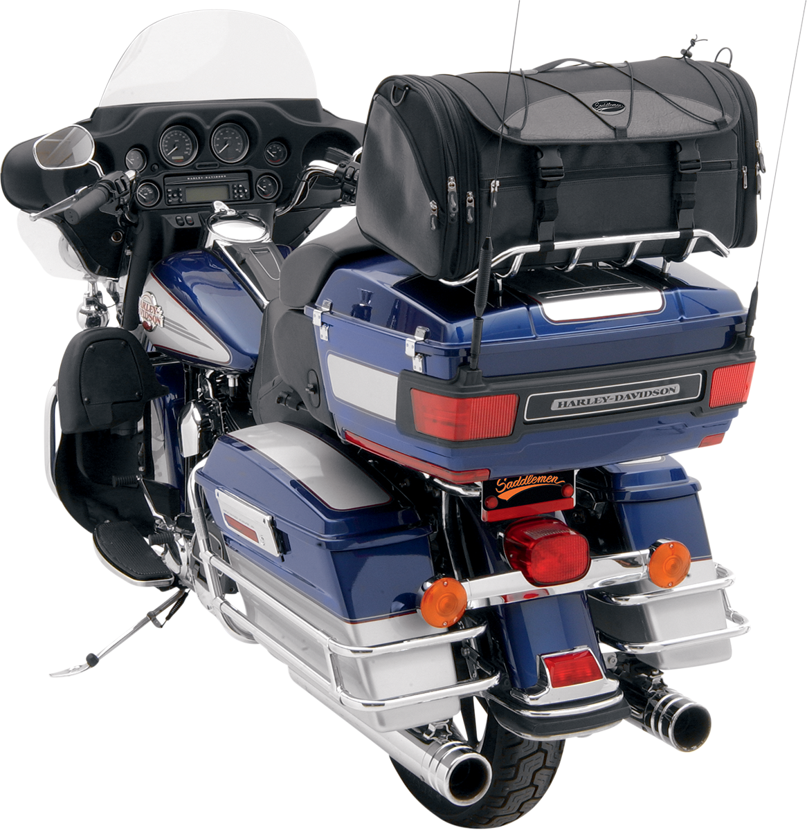 Saddlemen Deluxe Rear Universal Motorcycle Tour Pak Rack Luggage Bag Harley