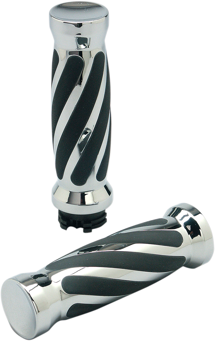 Avon Chrome 1" TBW Twisted Motorcycle Grips 2008-2024 Harley Touring Softail