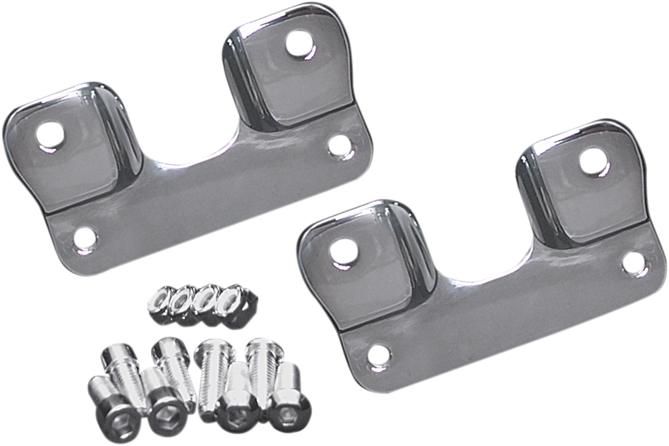 Covingtons Chrome Front Fender Relocation Adapters 2014-2023 Harley Touring FLHX