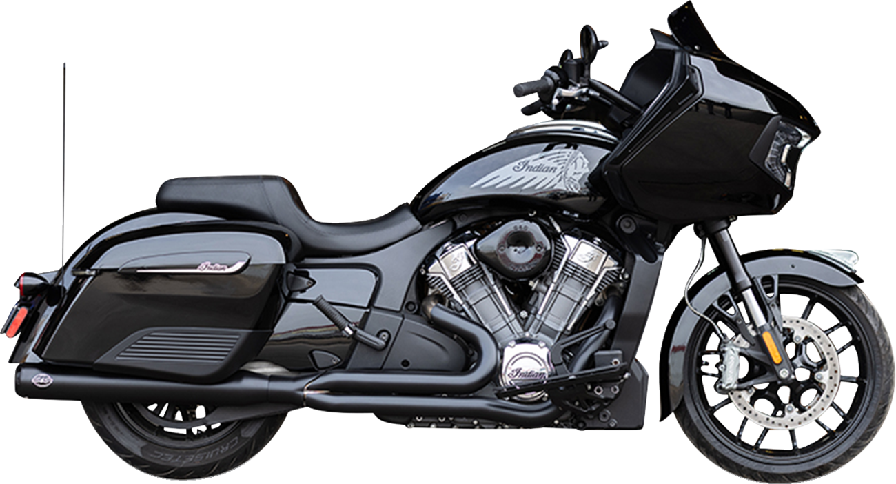 S&S Qualifier Black 2-1 Exhaust System for 2020-2025 Indian Challenger Chieftain