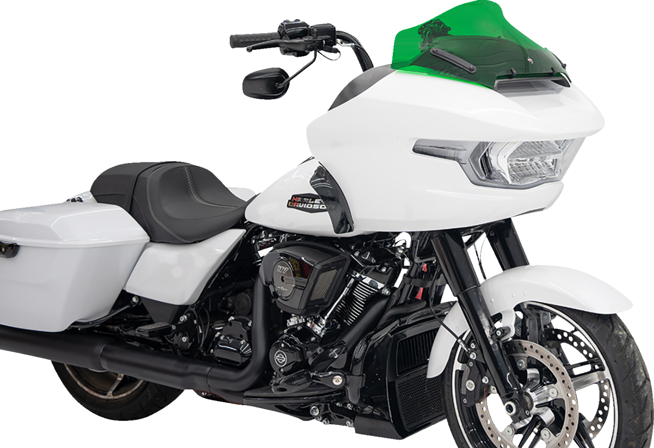 Klock Werks Kolor Flare 10" Green Windshield for 2023-25 Harley Road Glide FLTR