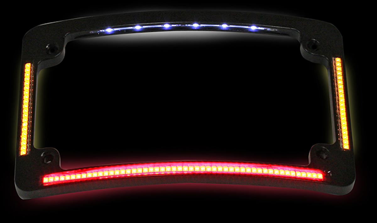 Custom Dynamics Run Brake Turn LED Radius License Plate Frame for Harley