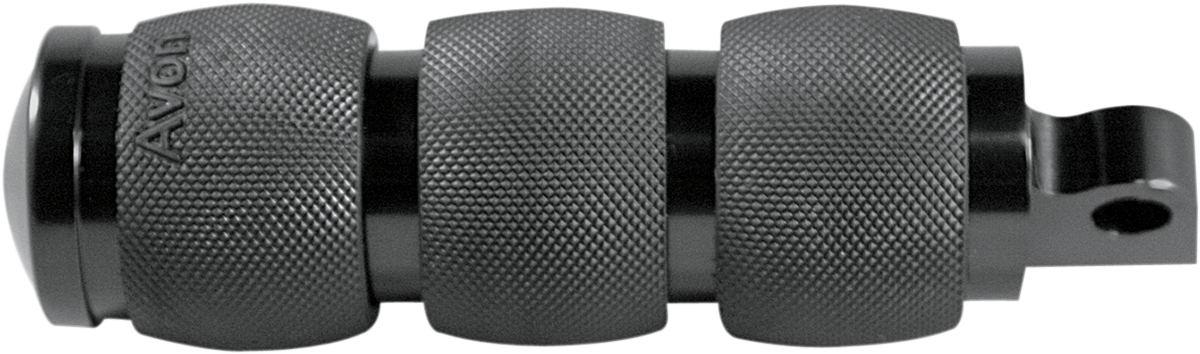 Avon Black 3 Ring Air Cushioned Male Mount Folding Footpegs for Harley Davidson