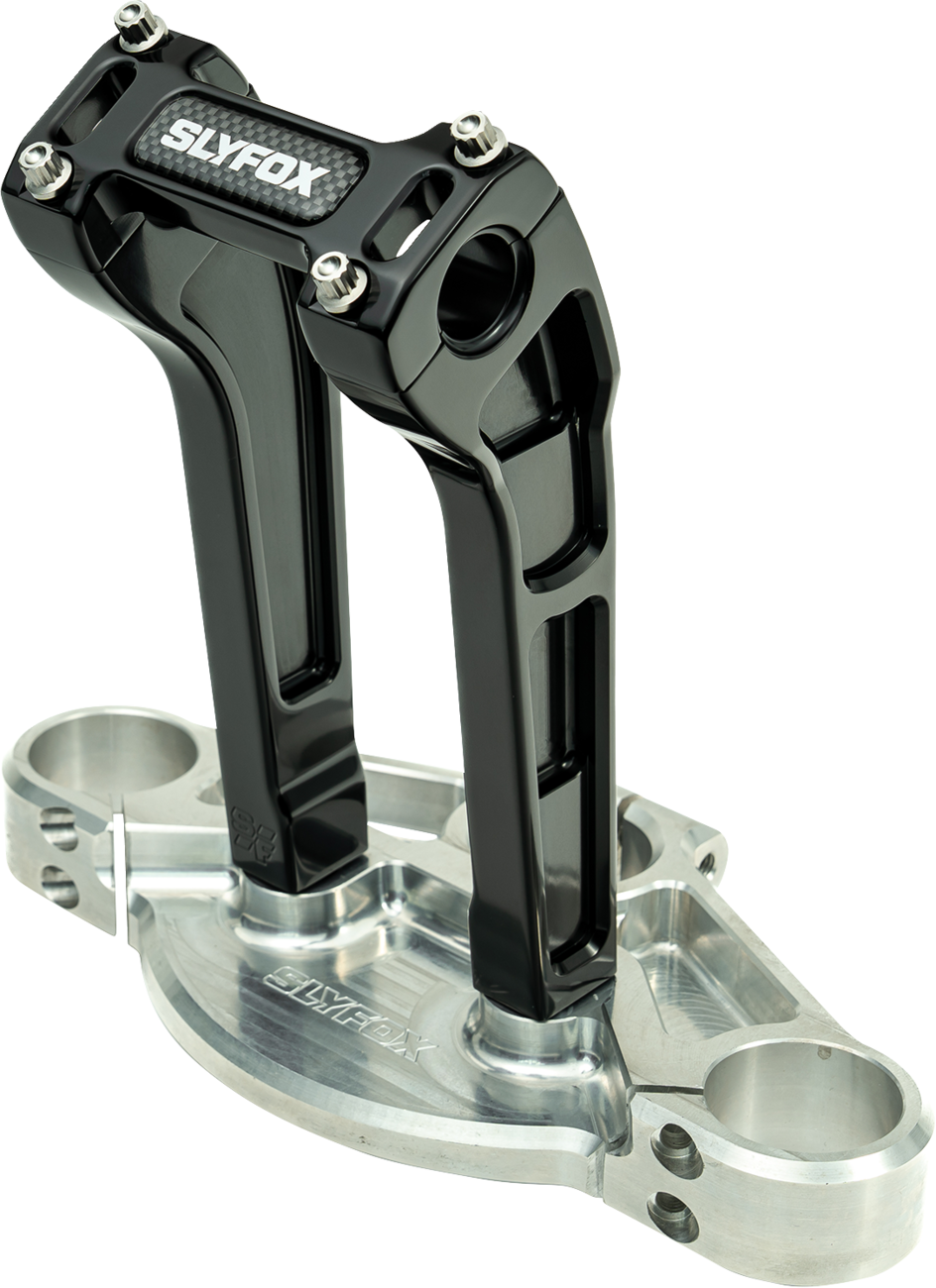 Slyfox 8" Black 1-1/8" Clamping Pullback Handlebar Riser Kit for Harley Davidson