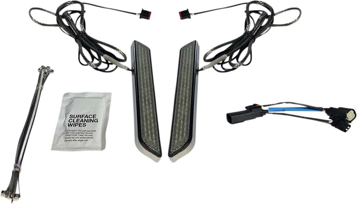 Custom Dynamics Smoked Lens LED Fork Reflector Lights 10-13 Harley Touring FLHX