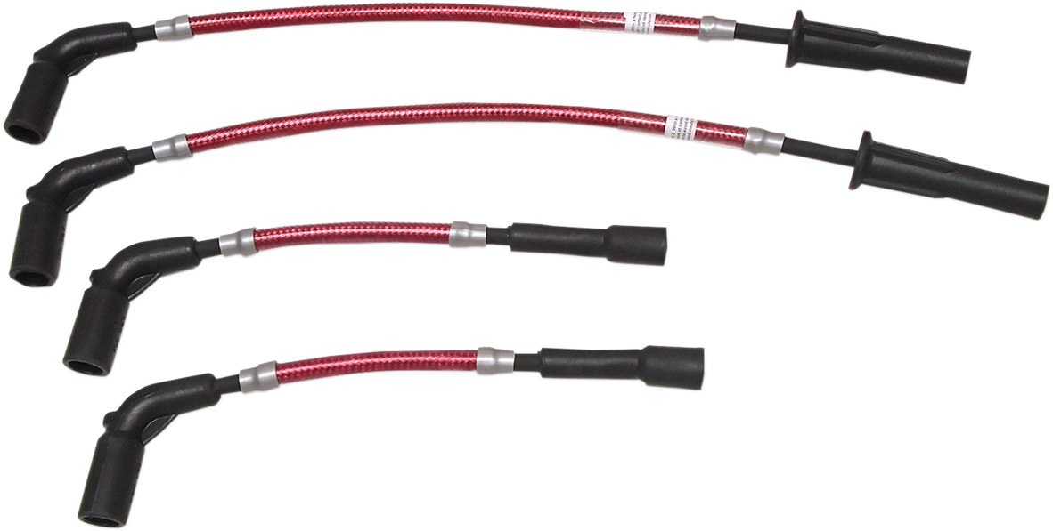 Magnum Red Braided Motorcycle Spark Plug Wires 2018-2023 Harley Softail Models