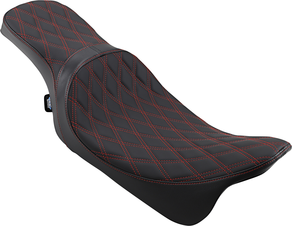 Drag Specialties Predator Red Double Diamond Seat fits 2008-2024 Harley Touring