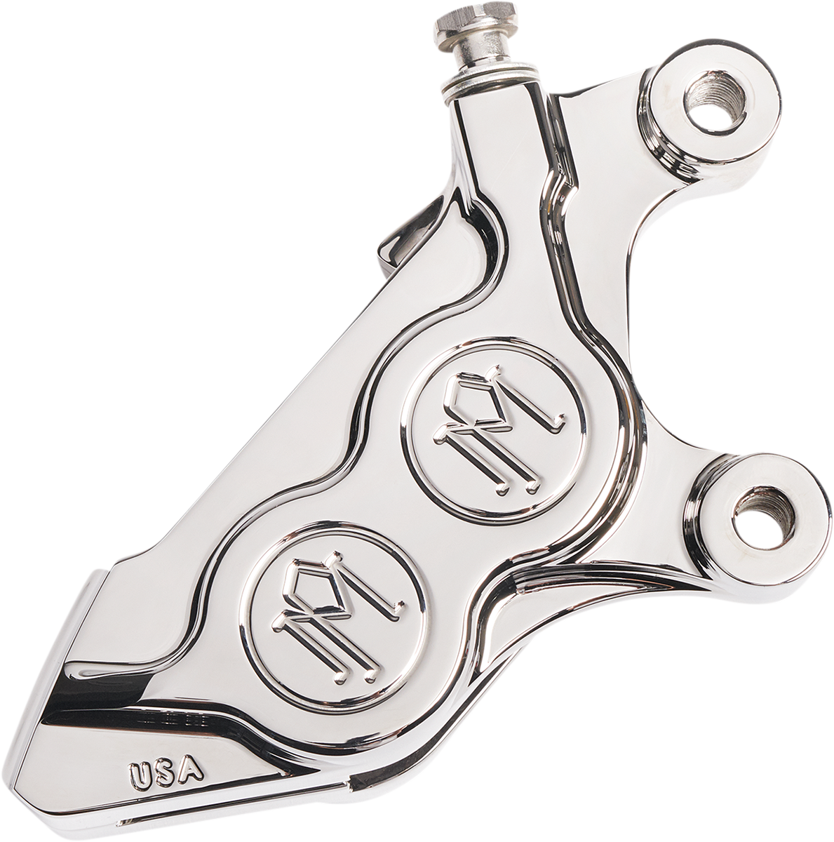 Performance Machine Chrome Front Right Side 4 Piston Brake Caliper for Harley